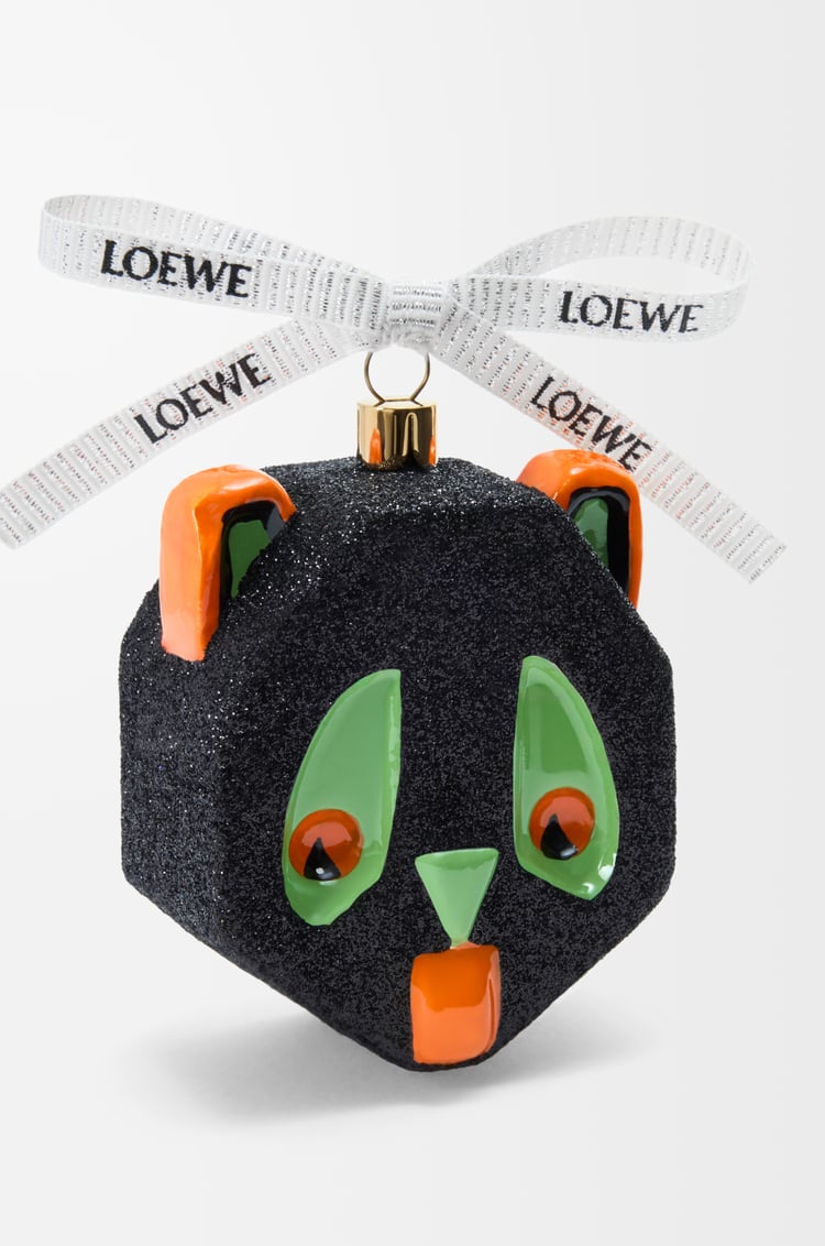 LOEWE Bola Futurist Cat en vidrio soplado Negro/Verde
