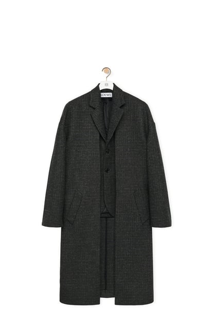 LOEWE Double layer coat in wool 卡其綠/灰色/黑色 plp_rd
