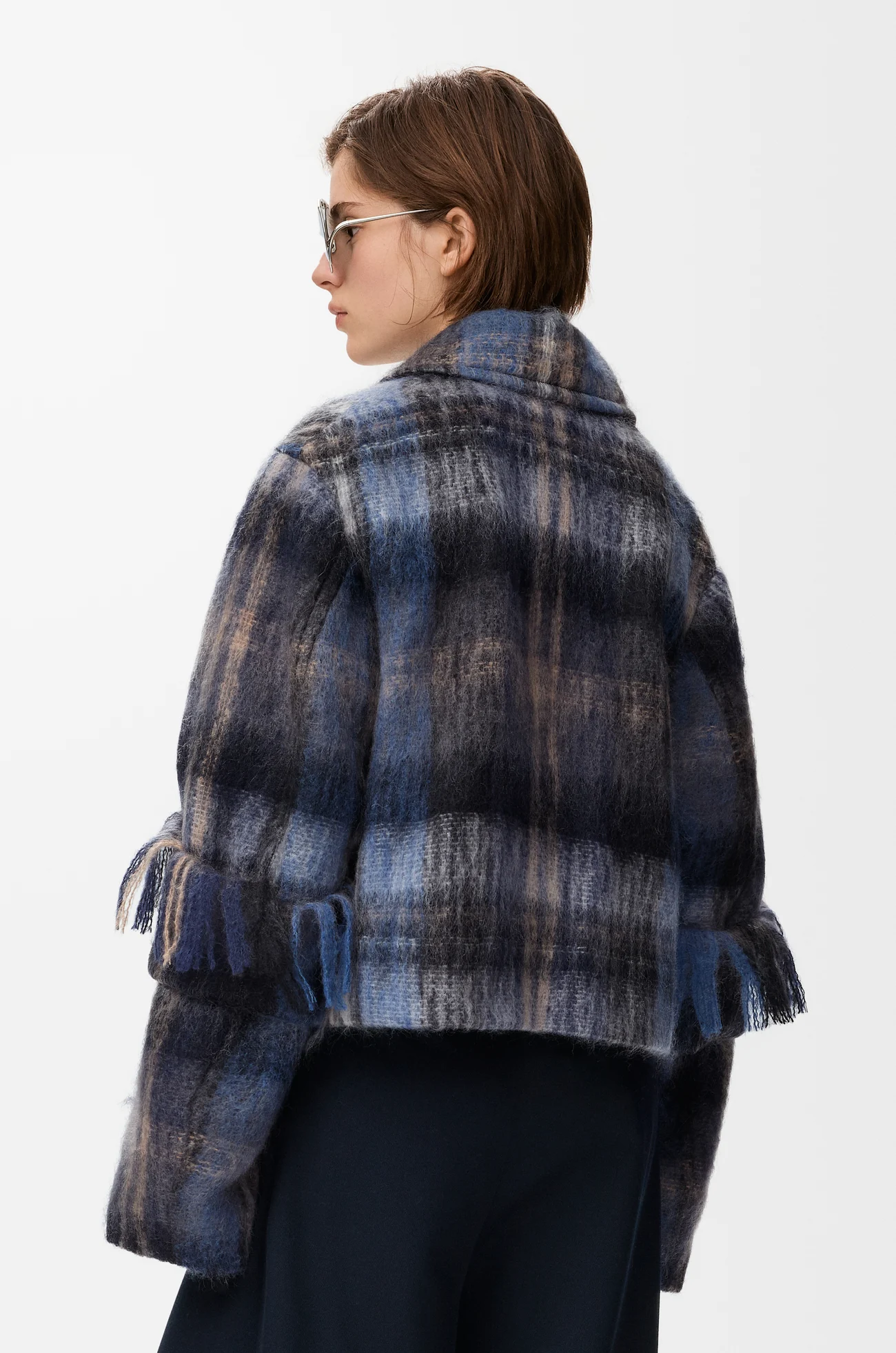 LOEWE Jacket in mohair and wool blend Blue/Multicolor