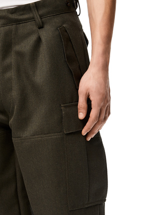 LOEWE Cargo trousers in wool Khaki Green