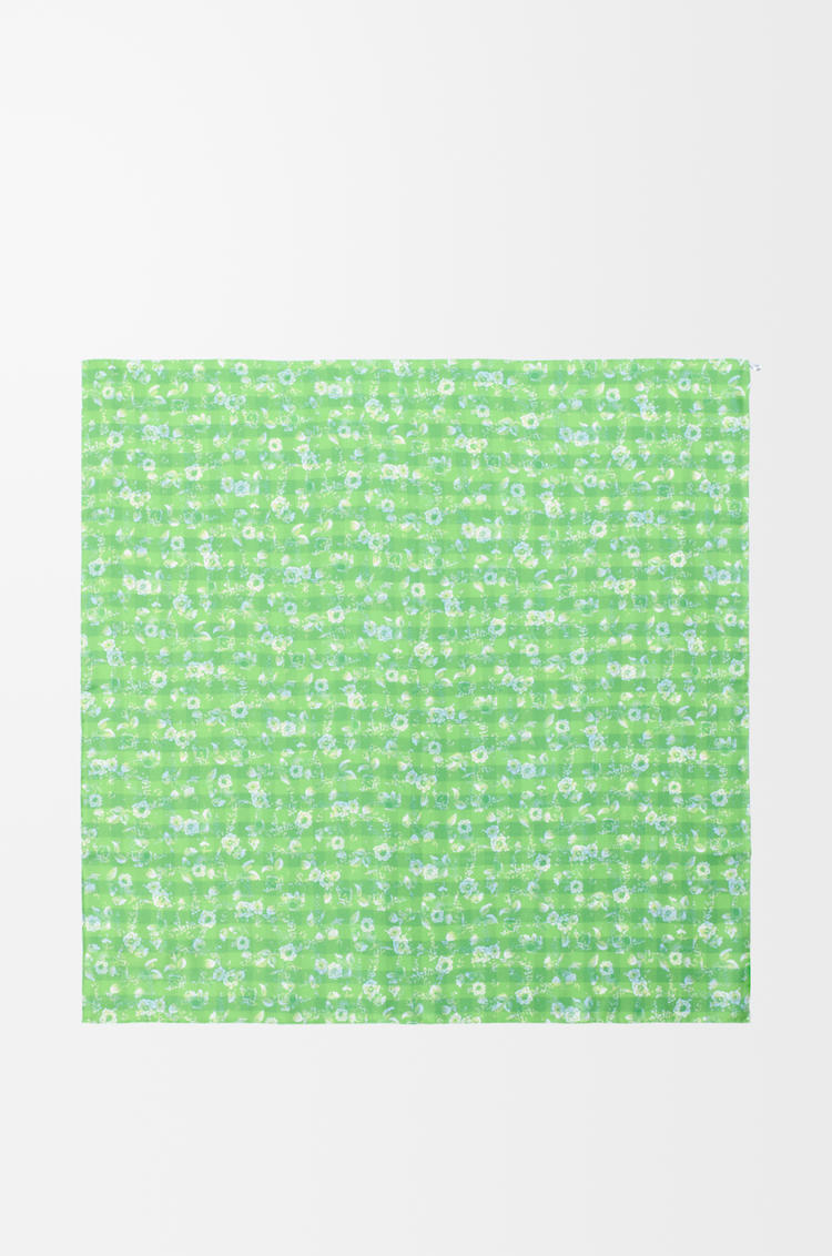 LOEWE Pañuelo en seda Marino/Verde