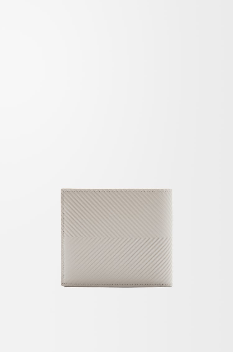 LOEWE 紋理經典小牛皮雙摺硬幣錢包 貝殼灰