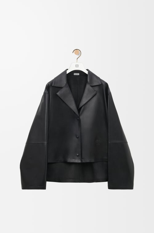 LOEWE 纳帕羊皮革睡衣式女士衬衫 黑色
