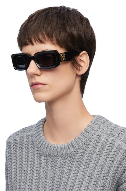 LOEWE Rectangular sunglasses in acetate 黑色 plp_rd