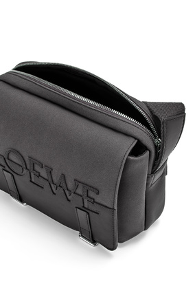 LOEWE Signature XS Military messenger bag in canvas and classic calfskin Anthracite/Black plp_rd