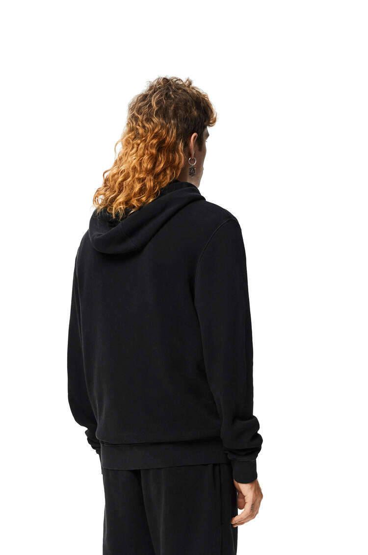 LOEWE Rainbow patch zip-up hoodie in cotton Washed Black pdp_rd