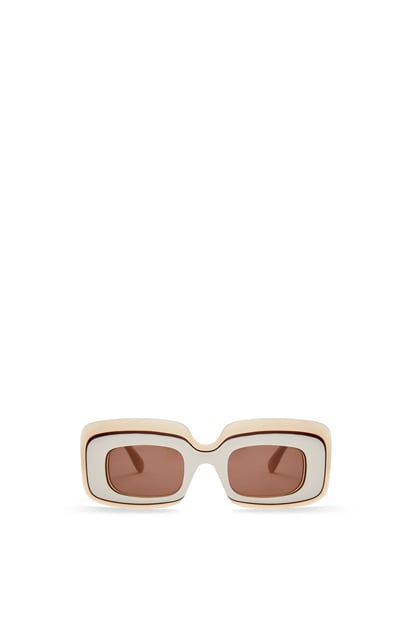 LOEWE Multilayer Rectangular sunglasses in acetate 白色/米色 plp_rd