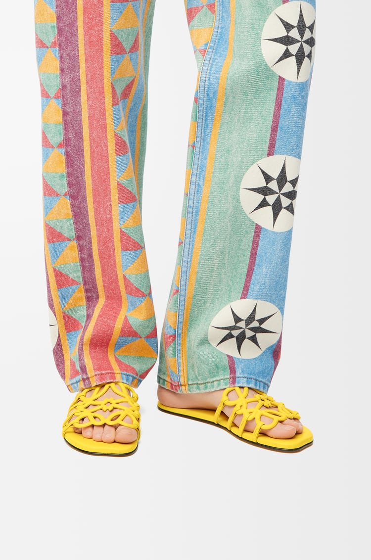 LOEWE Petal Anagram slide in soft calfskin Yellow