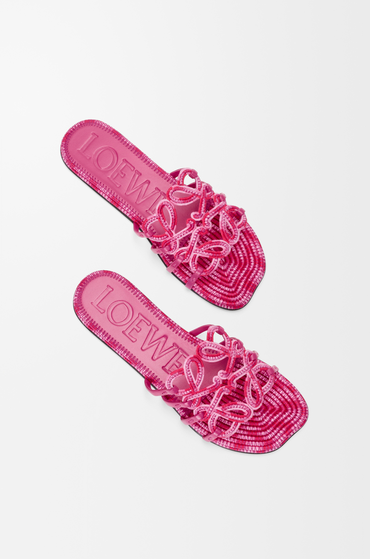 LOEWE Petal Anagram slide in embroidered canvas Orchid