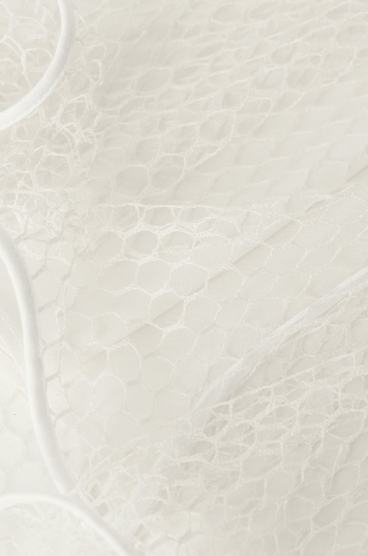 LOEWE Vestido Fishnet en mezcla de seda Blanco