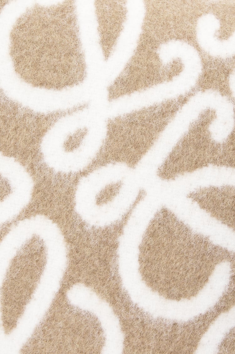 LOEWE Anagram cushion in alpaca and wool Beige/White