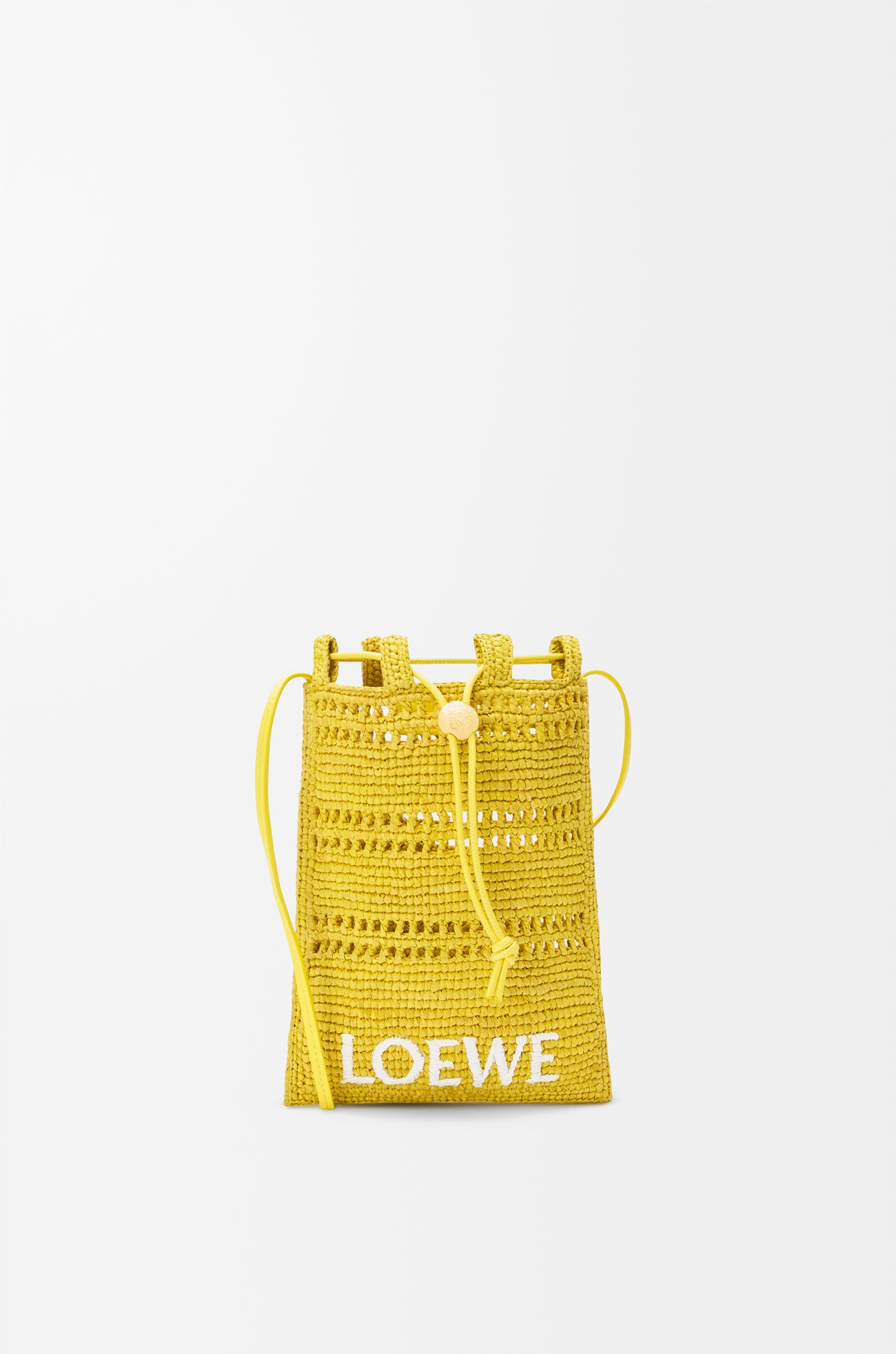 LOEWE Bolso pequeño con cordón en rafia  Amarillo