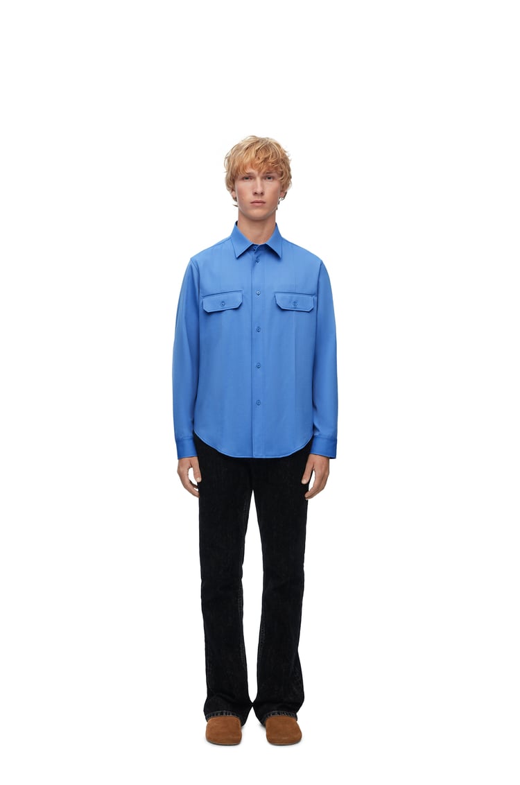 LOEWE Camisa en lana Azul Riviera