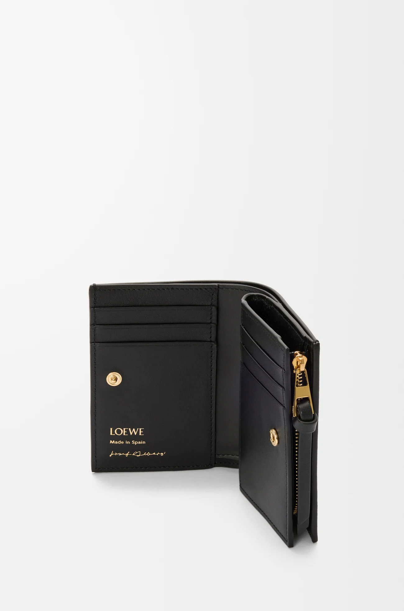 LOEWE Compact wallet in nappa calfskin Black/Burgundy