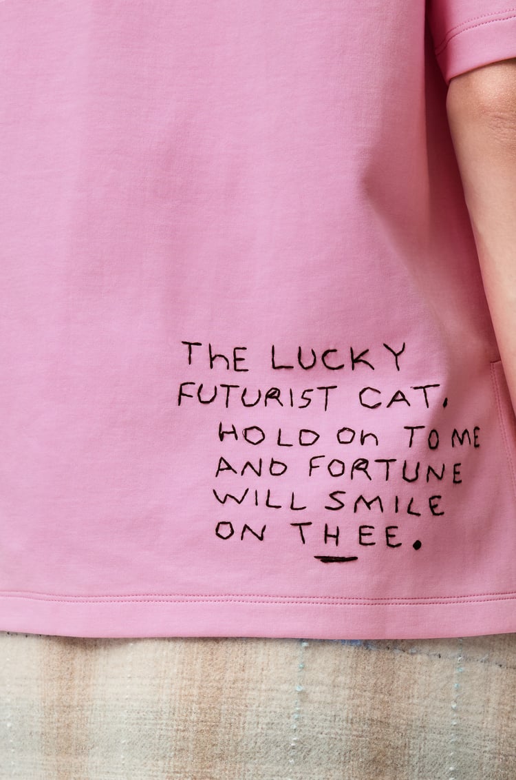 LOEWE Camiseta de corte regular en mezcla de algodón Rosa