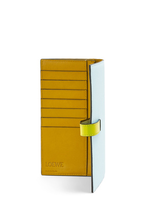 LOEWE Large vertical wallet in grained calfskin Crystal Blue/Lime Yellow plp_rd