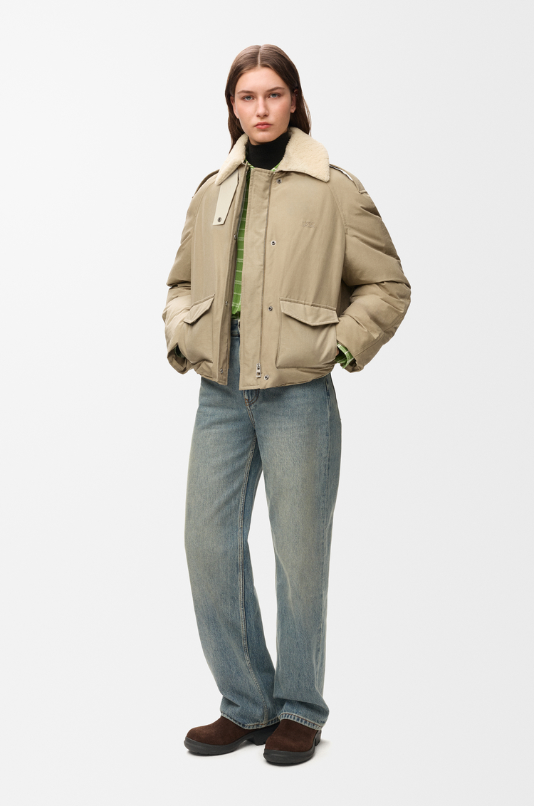 LOEWE Puffer jacket in technical cotton Light Sage