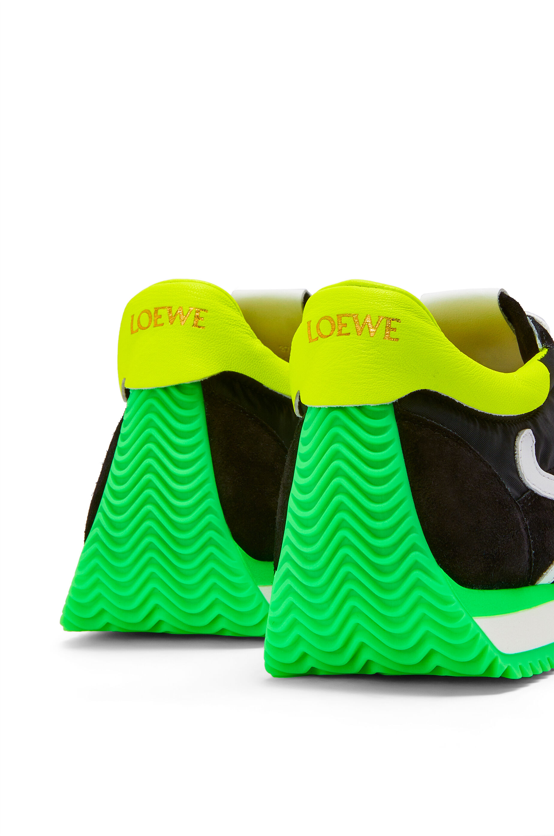Flow runner in nylon and suede Black/Neon Green - LOEWE