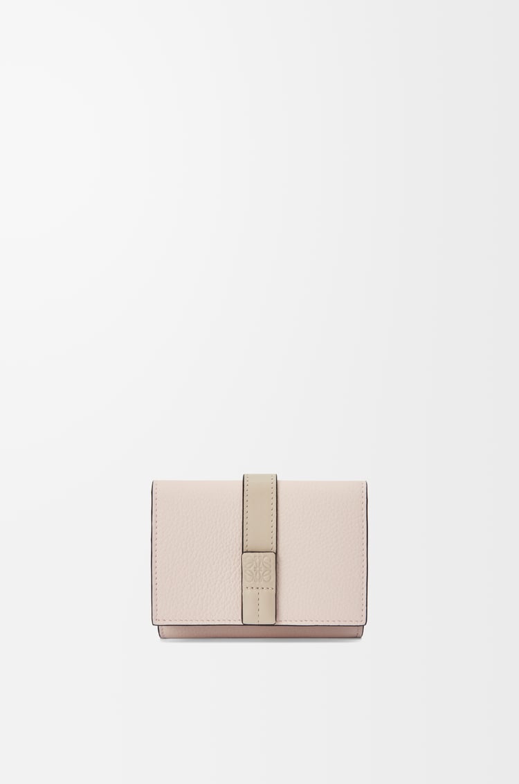 LOEWE Trifold wallet in soft grained calfskin Talc/Light Oat