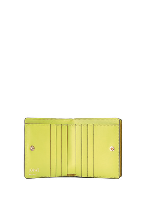 LOEWE Repeat compact zip wallet in embossed calfskin Lime Yellow plp_rd