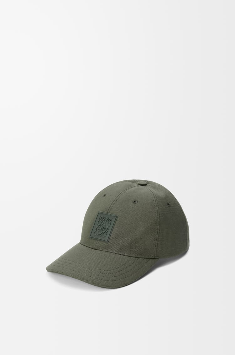 LOEWE Patch cap in canvas Khaki Green