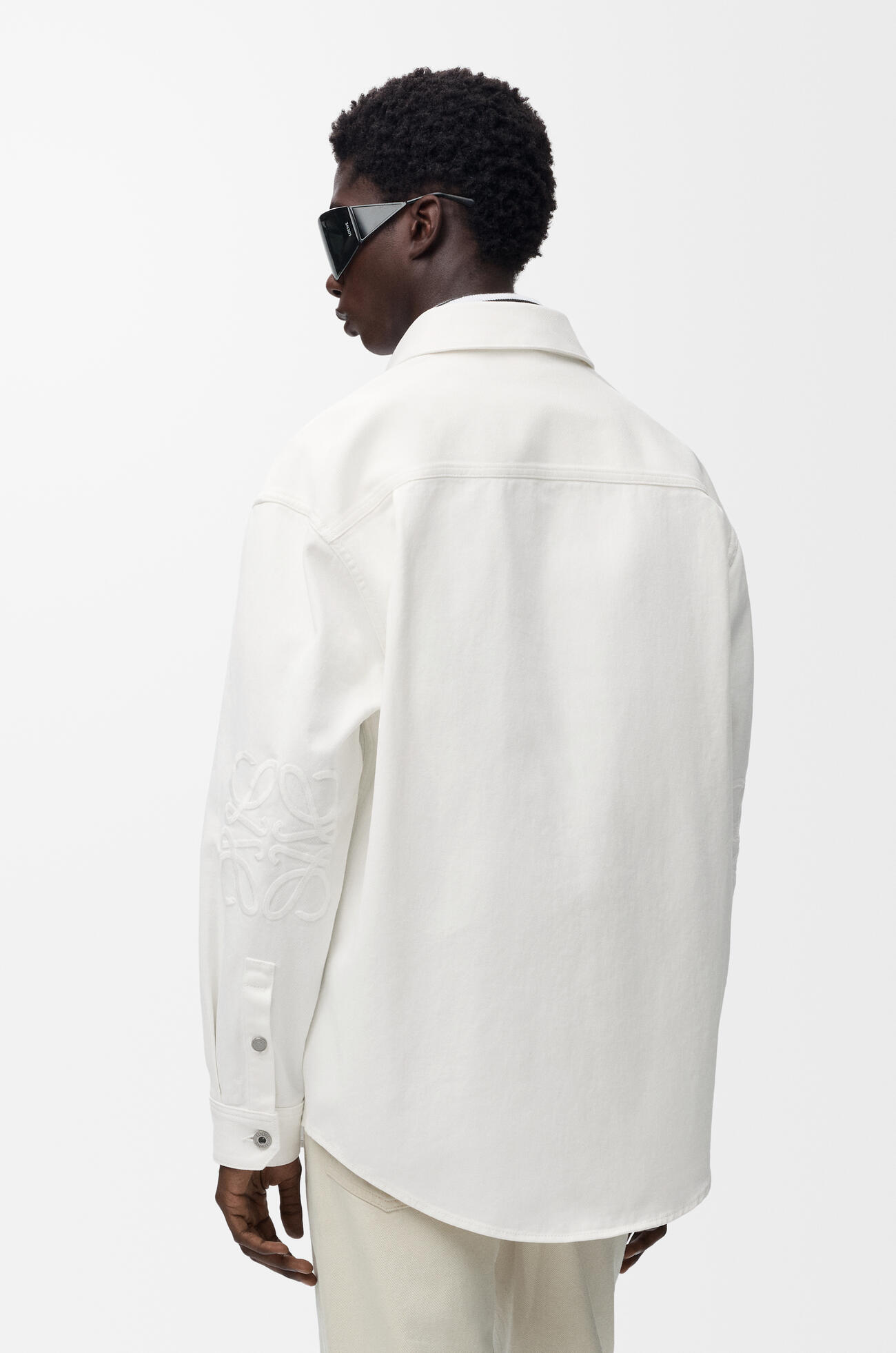 LOEWE Sobrecamisa Anagram en denim Blanco