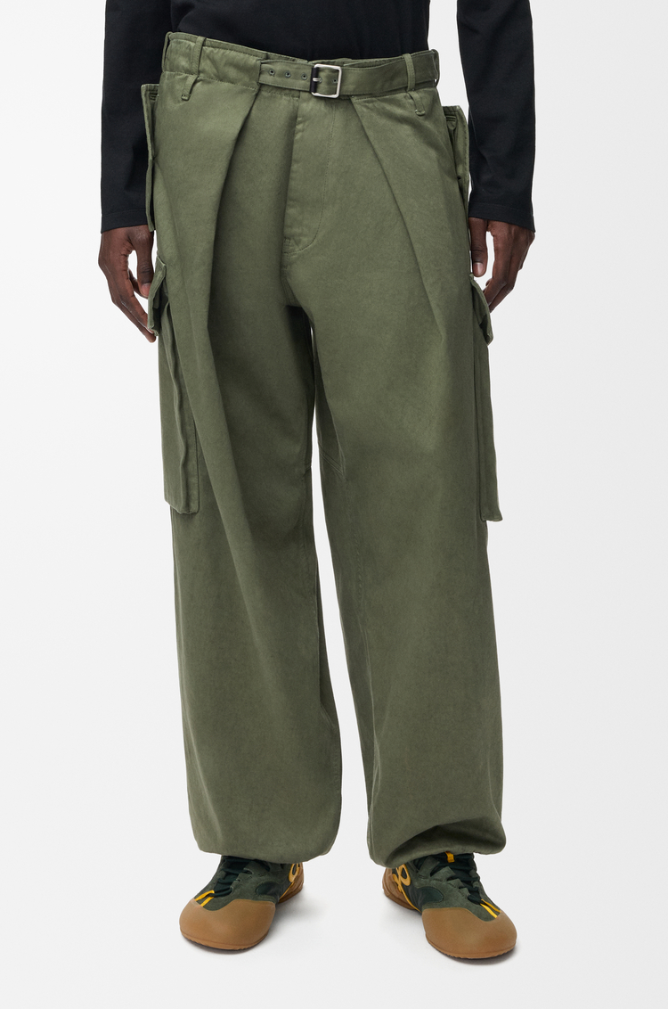 LOEWE Pantalón cargo en algodón Verde Caqui