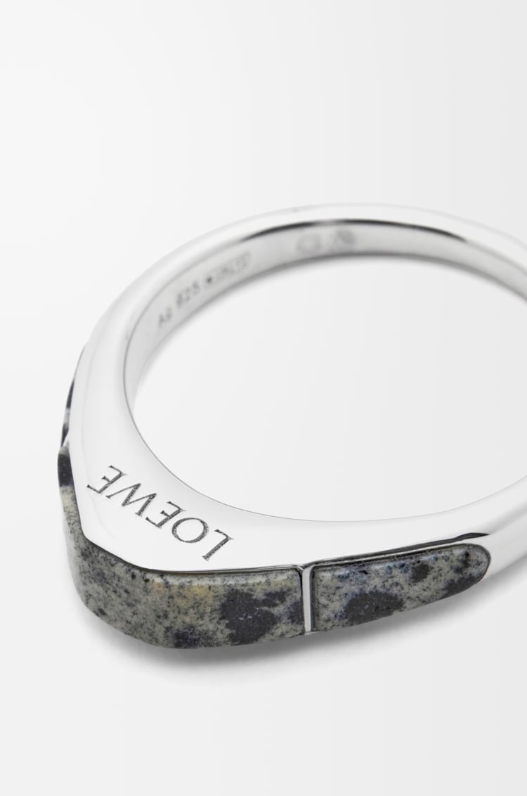 LOEWE Stirrup ring in sterling silver Silver/White/Black