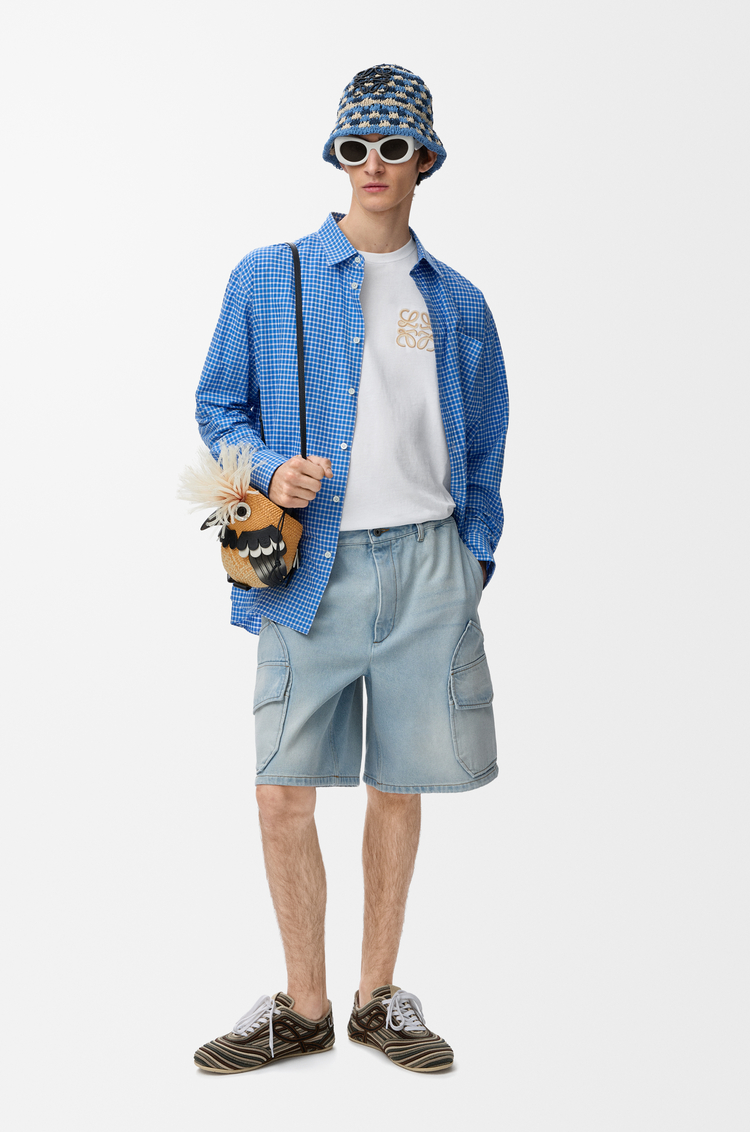 LOEWE Camisa en algodón Azul/Blanco