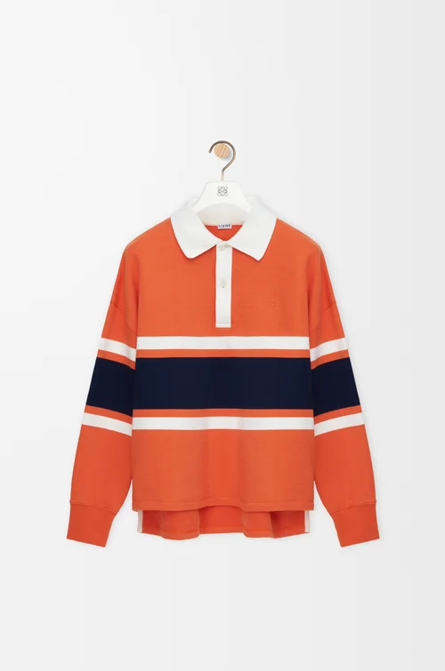 LOEWE ロングスリーブ ポロシャツ（コットン） orange/navy blue
