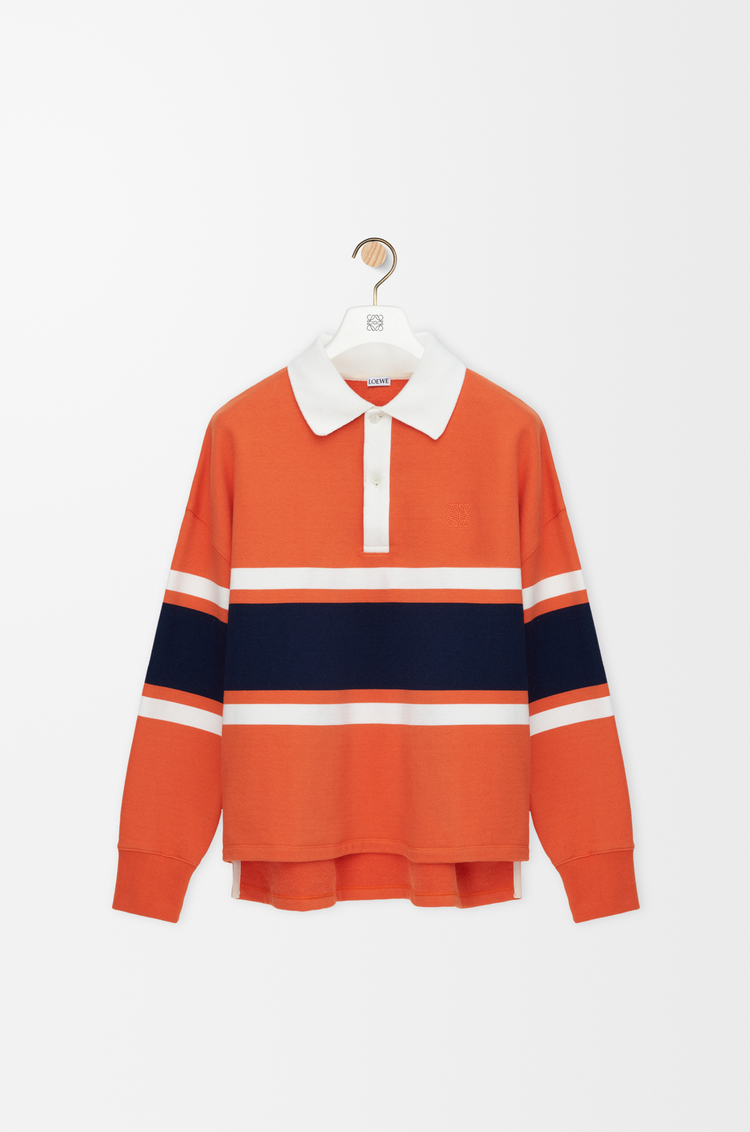 LOEWE ロングスリーブ ポロシャツ（コットン） orange/navy blue