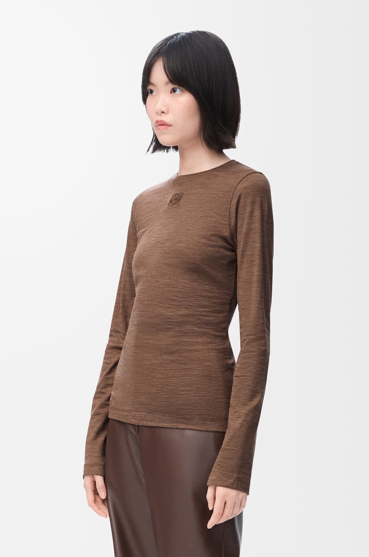 LOEWE ロングスリーブ トップス（ストレッチウール） チョコレートブラウン