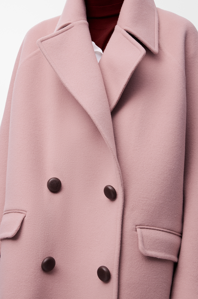 LOEWE 羊毛短款大衣 粉色