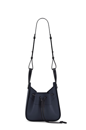 LOEWE Small Hammock Drawstring bag in soft grained calfskin Midnight Blue/Black plp_rd