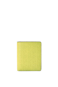 LOEWE Repeat compact zip wallet in embossed calfskin Lime Yellow