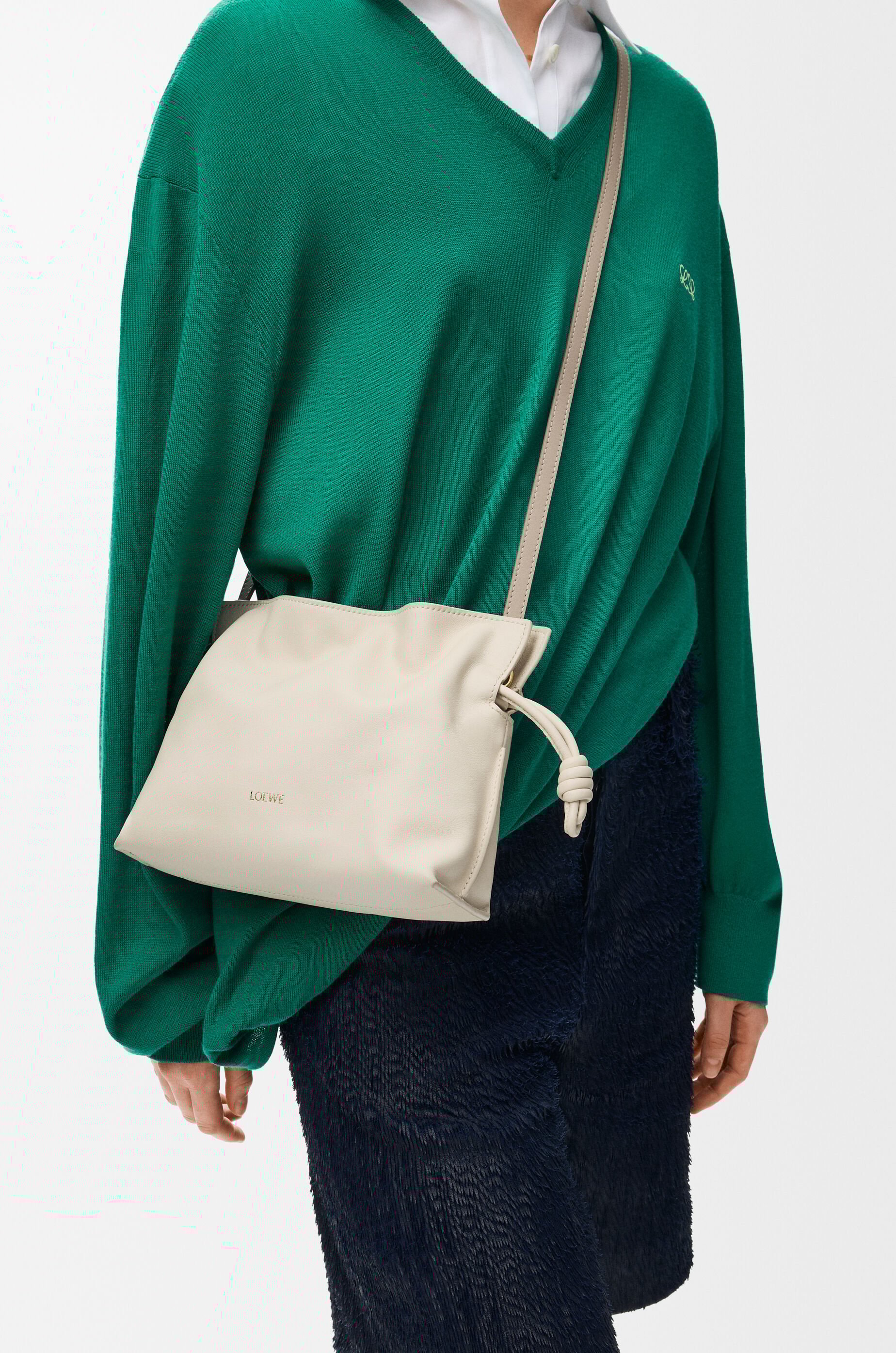 フラメンコクラッチ ミニ（ナパカーフ） ホワイト - LOEWE Japan