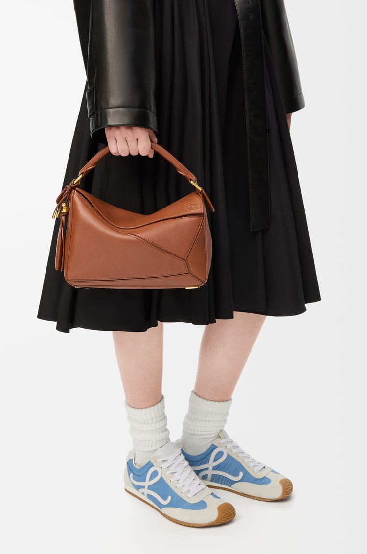 LOEWE Small Featherlight Puzzle bag in nappa lambskin Pecan
