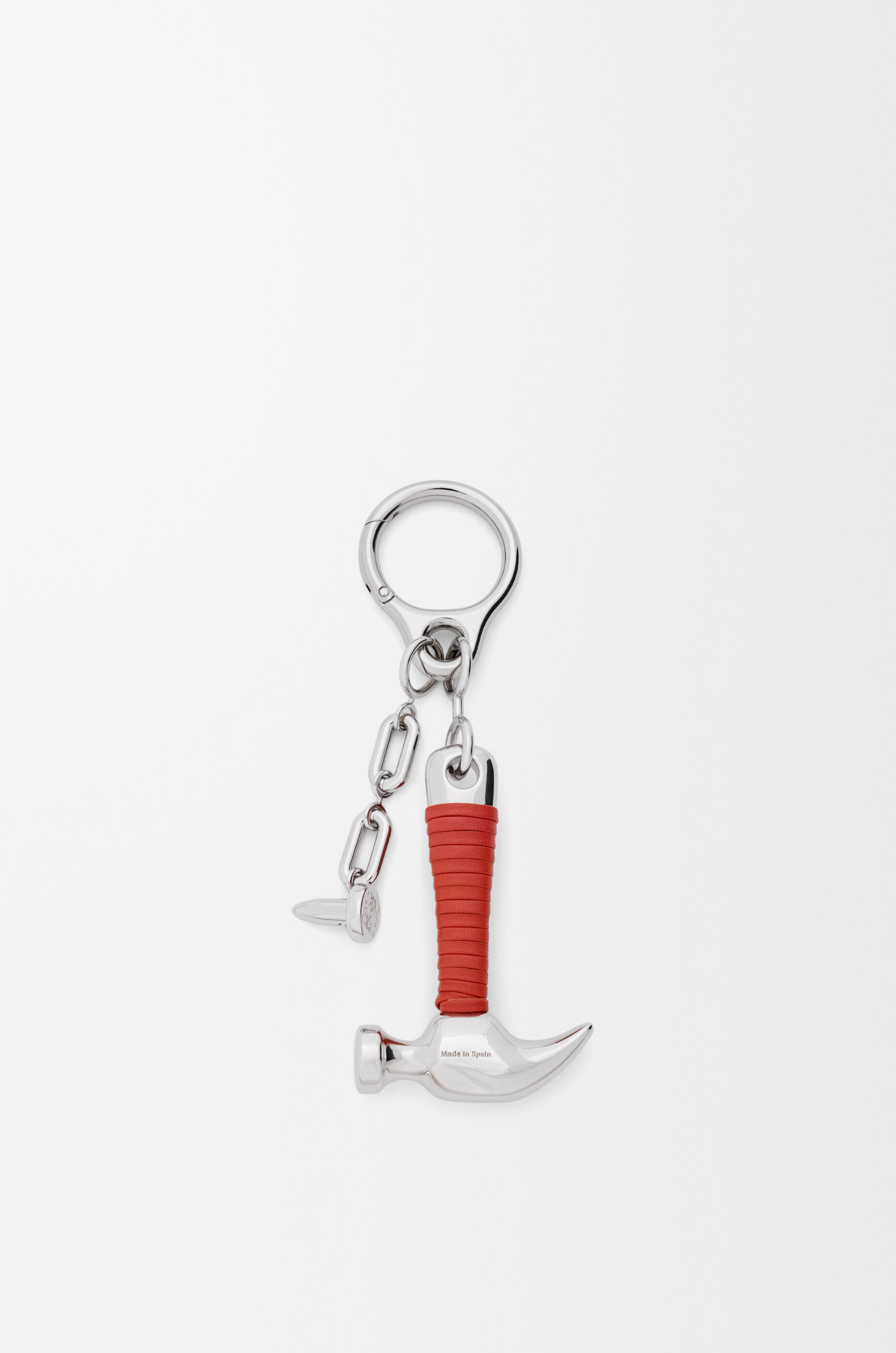 Hammer charm in brass and calfskin Silver - LOEWE International