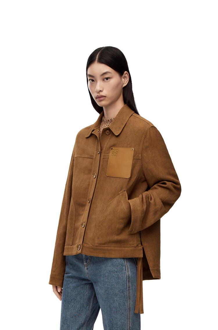 LOEWE Workwear jacket in linen blend Chestnut