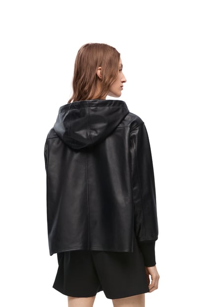LOEWE Hooded jacket in nappa lambskin Black plp_rd
