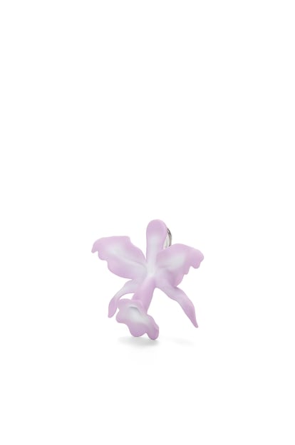 LOEWE Orecchino a clip orchidea Maruja Mallo in metallo verniciato Pink/Silver plp_rd