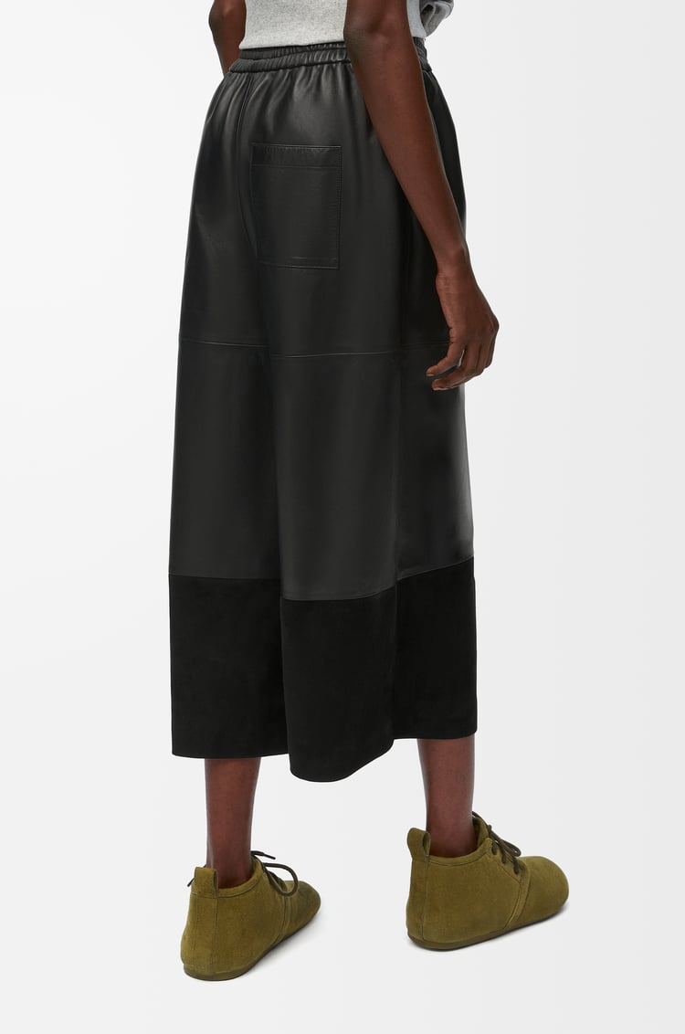 LOEWE Cropped trousers in nappa lambskin and suede goatskin Black