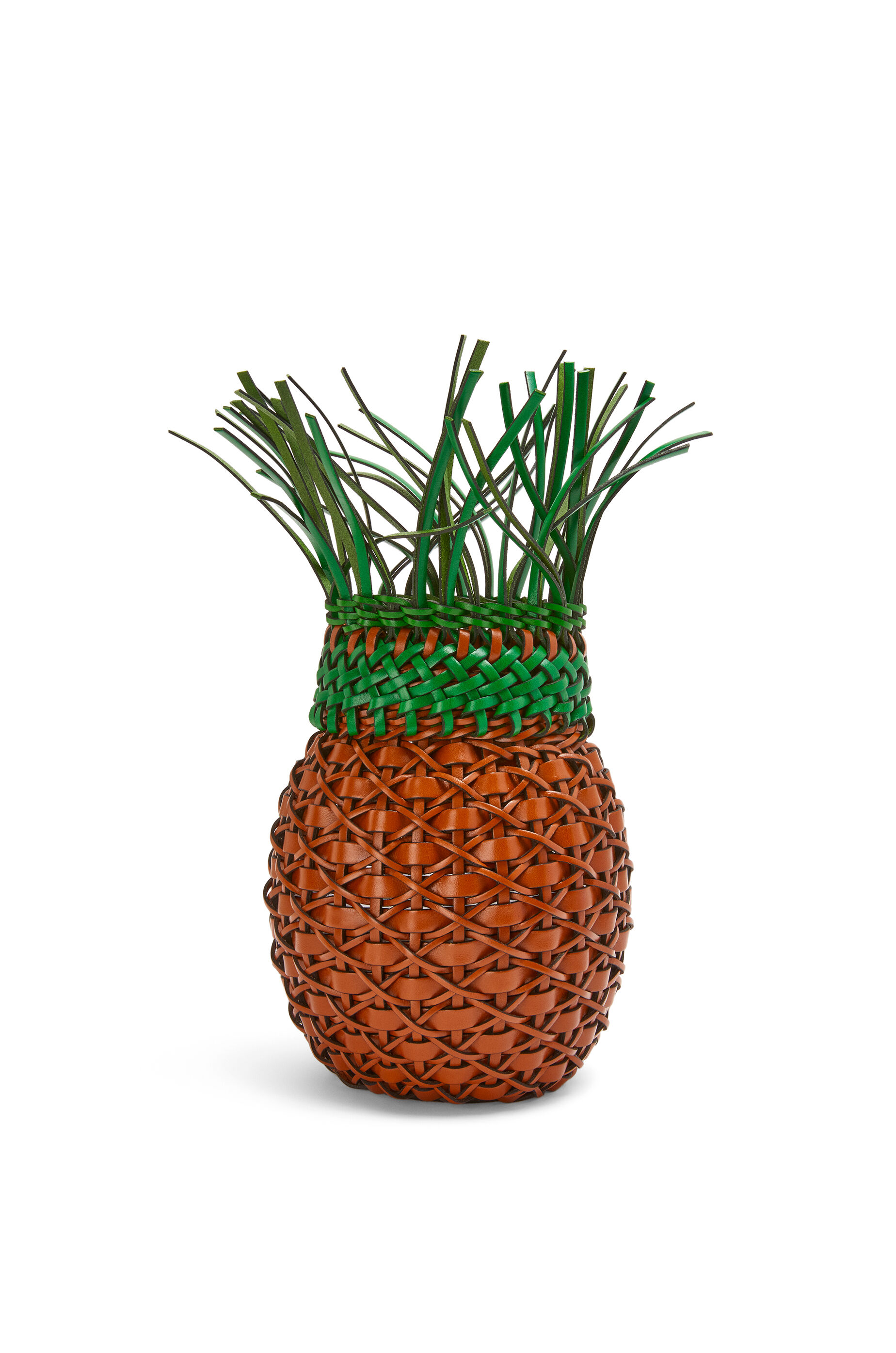 Pineapple Bag In Calfskin Tan Green Loewe