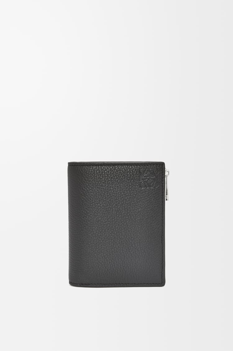 LOEWE 柔軟粒面小牛皮窄版短錢包 黑色