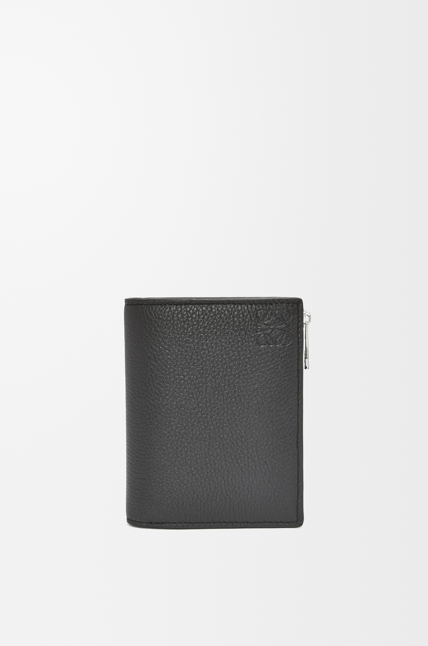 Slim compact wallet in soft grained calfskin
