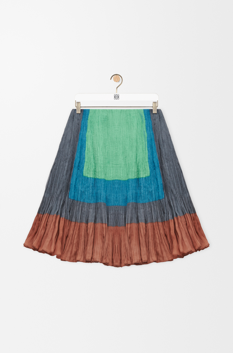 LOEWE Skirt in silk blend Caramel/Bright Green