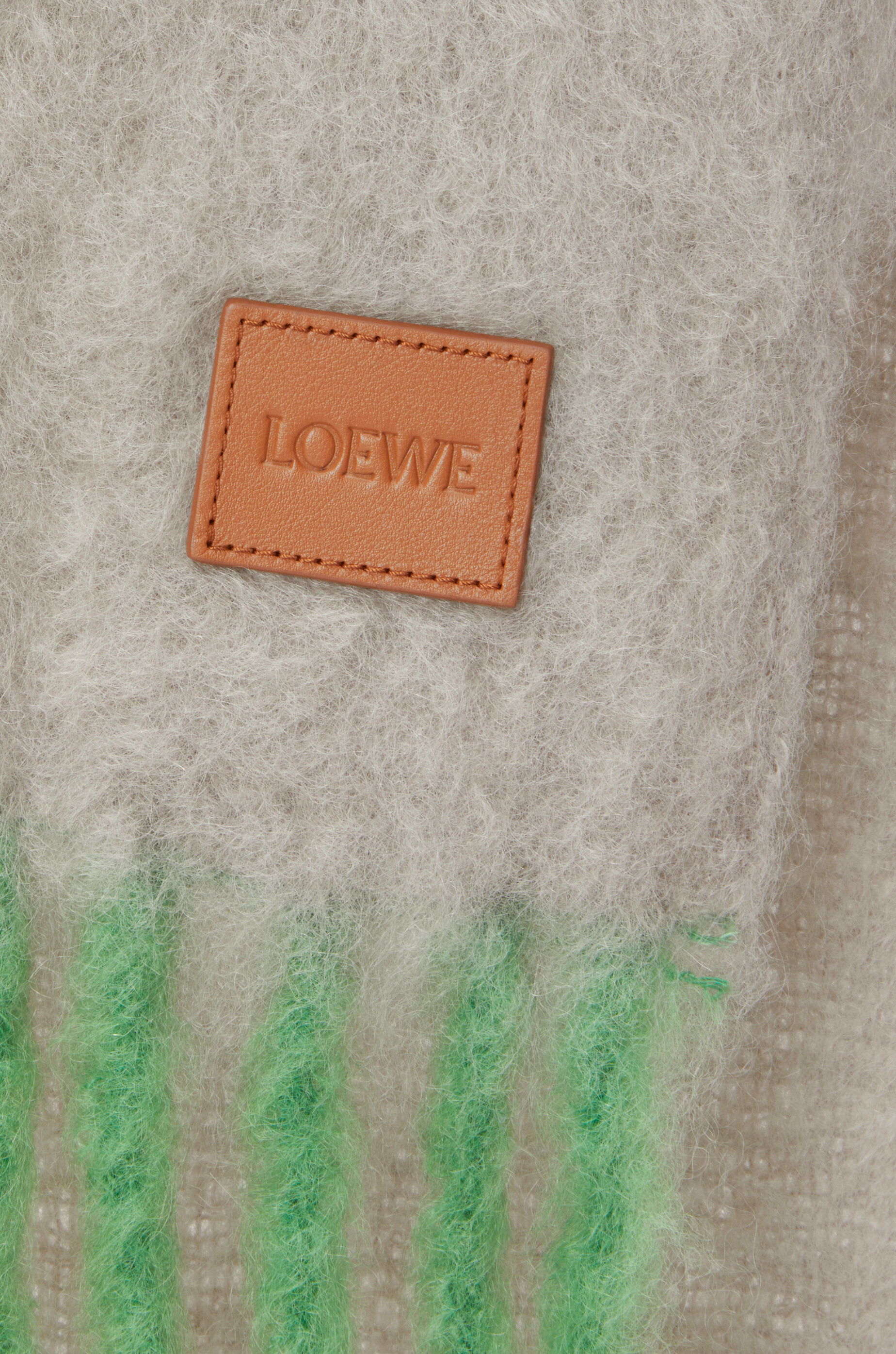 Scarf in mohair and wool blend Beige - LOEWE