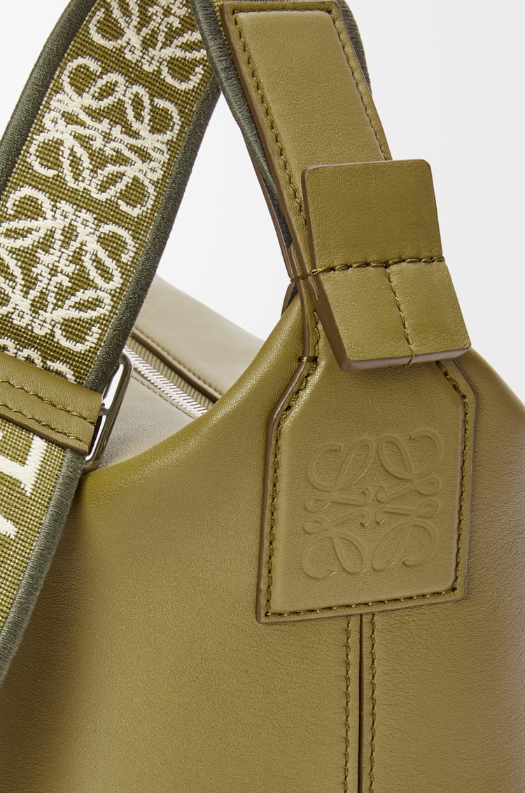 LOEWE Small Cubi crossbody bag in supple smooth calfskin and jacquard Olive