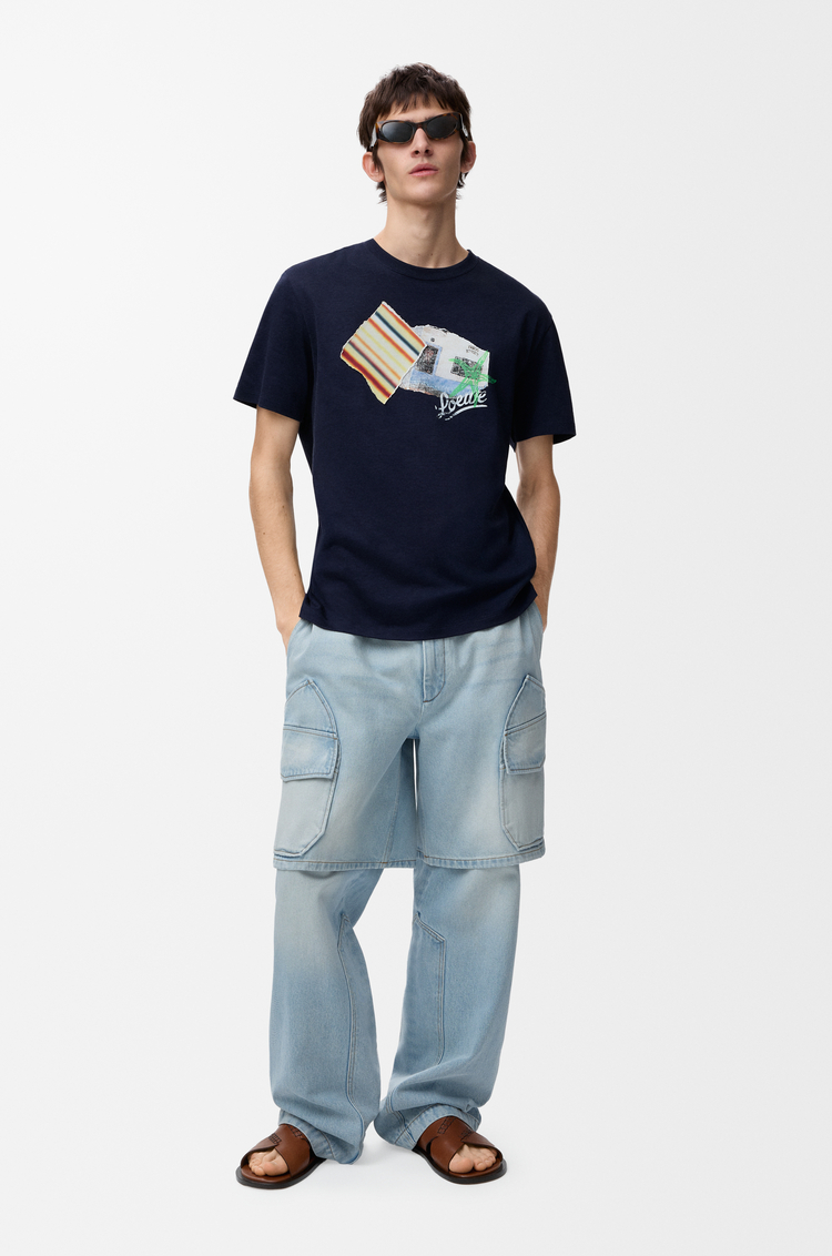 LOEWE Relaxed fit T-shirt in technical cotton Navy Blue