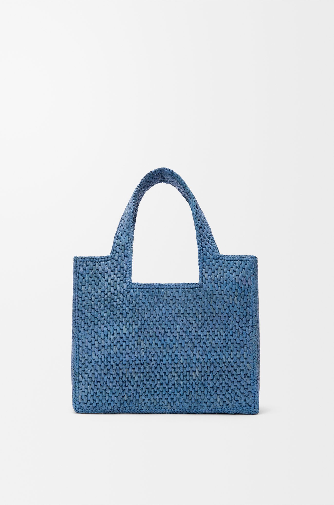 LOEWE Small LOEWE Font tote in raffia Light Blue